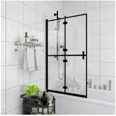 vidaXL Cabine de douche pliante ESG noir 80x140 cm