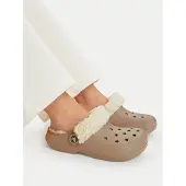 Crocs Classic Fleece Lined Clogs Beige EU 41-42