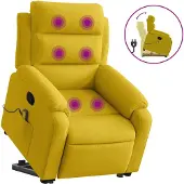 vidaXL Fauteuil de massage releveur Jaune velours