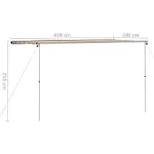 vidaXL Auvent de caravane 4x2,5x2,15 m Beige