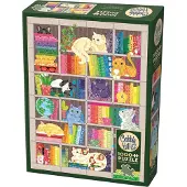 Cobble Hill Puzzle Rainbow Cat Quilt - 1000 pièces