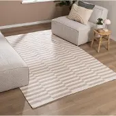 De Onlinewinkelier b.v. Volero - Couloir lavable - Dazzle Blocks Beige/Blanc - 200x290 cm