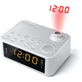 Muse M-178 PW Clock Digital Silver, White