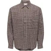 Only & Sons Chemise 'ONSGUDMUND' marron / blanc cassé