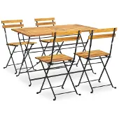 vidaXL Ensemble de jardin 5 pièces pliable en bois massif d'acacia