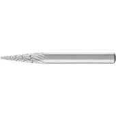 PFERD Fraise sur tige de 6 mm, en acier à coupe rapide, forme conique à bout pointu G, denture 3, Forme : G 0618, Ø de la tête 6 mm