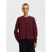 Selected Laine Mélangée Cardigan Femme Rouge XXL