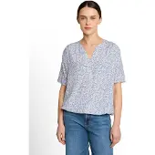 Tom Tailor Chemisier bleu foncé / blanc