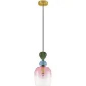 Nova Luce Suspension colorée Murano rose