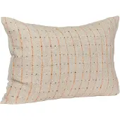 Hubsch Rhythmic Housse de coussin - Beige/orange/noir