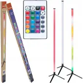 Grundig LED Lampadaire 120 cm - Lampe RGB avec télécommande - Lampe de salon et de chambre à coucher - Alimentation par USB - avec 4 modes d'éclairage et 60 LED - pour le jeu et la décoration