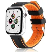 Beline pasek Apple Watch Solid Silicone 42444549mm pomara?czowo-czarny orangebla (45 mm, 44 mm, 42 mm, 49 mm, Matières plastiques, Silicone), Sangles de montre, Noir