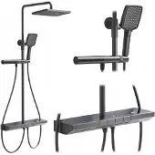 REA Kit De Douche Avec Thermostat Pedro Titanium
