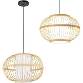 Toolight Lampe Suspendue APP1632-1CP Boho 50cm Beige