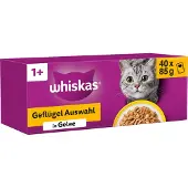 Whiskas Nourriture Humide Pour Chats Volaille En Gelée 40x85g