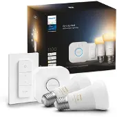 Philips Hue White ambiance Kit de démarrage : 2 ampoules connectées E27 (1100) + variateur