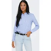 ONLY Chemisier bleu clair / blanc
