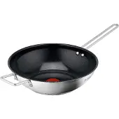 Tefal Nordica Ceramic Wokpan Ø28 CM - Keramisch - PFAS-vrij - Inductie (H8711955), Poêle + casserole, Noir, Argent