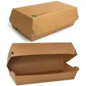 Papstar Boîte à baguettes "pure" "100% équitable" grande, Contenant à usage unique, Marron