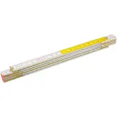 GRUPA TOPEX Mètre Ruban Pliable En Bois 1 M - Blanc Et Jaune, Précis Et Durable