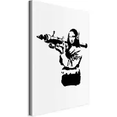 Artgeist Tableau - Banksy Mona Lisa avec lance-roquettes (1 pièce) vertical