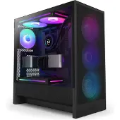 NZXT Boîtier PC H5 FLOW moyen tour noir RGB avec panneau latéral verre trempé