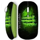 MANIACASE Souris sans fil - Monster Energy - Vert - USB wifi - Compatible Mac et PC - Ergonomique