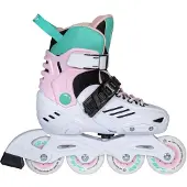 Playlife Khaan Ltd : Patins à roulettes ajustables pour enfants, couleur blanche, pointure européenne 39-42. Patins pour enfants, couleur blanche, pointure européenne 39-42