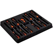 Bahco Slotted-phillips-pozidriv-robertsonfit With Rubber Handle Screwdriver Set 10 Units Noir