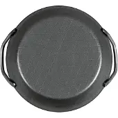 Turk Poêle à servir en fer forgé avec 2 poignées Ø24cm avec bord extra haut noir, Poêle + casserole, Noir