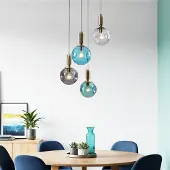 LumenXL Suspension Kevin à 4 lumières avec verre ondulé