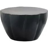 Wohnling Table basse en aluminium 60 cm, forme de fleur, noire, table ronde de salon, table de canapé, table basse moderne, table d'appoint, salon, faite main