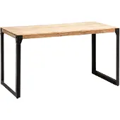 Wohnling Table de salle à manger 120x60x76 cm acacia massif métal Table de salle à manger industrielle avec pieds en métal Table en bois petite table de salle à manger