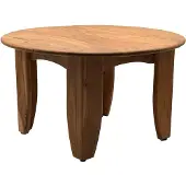 Wohnling Table basse ronde 60 cm Table de salon en bois massif d'acacia Table basse en bois Design moderne Table d'appoint Salon Fait main