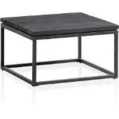 Wohnling Table basse 60x60x35 cm Bois de manguier massif / métal noir Table basse carrée Table de salon avec veinage naturel du bois Table basse