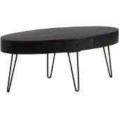 Wohnling Table basse résidentielle en bois massif 100 cm table de salon table de canapé table à tiroir |