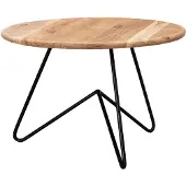 Wohnling Table basse 60x39,5x60 cm Table basse en bois massif d'acacia / métal |