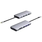 ESTUFF Single USB-C Dock - Dockingstation - USB-C 3.2 Gen 1 - VGA, HDMI - GigE