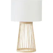 Nova Luce Lampe de table Lois Bois avec capot blanc