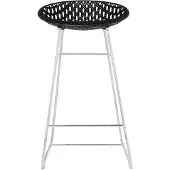 Kartell Smatrik Tabouret Indoor | Black|Chrome