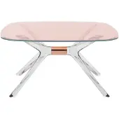 Kartell Blast Table 80x80 cm | Pink-Crystal-Bronze