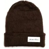 Another Cotton Lab Bonnet brun foncé / blanc