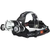INF Lampe frontale étanche avec 3 LED rechargeables