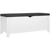 vidaXL Boîte de rangement coussin Blanc 105x40x45 cm Bois d'ingénierie