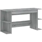 vidaXL Bureau Gris Sonoma 140x50x75 cm Bois composite