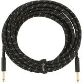 Fender Deluxe 25ft Straight Instrument Cable Black Tweed