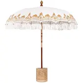 vidaXL Parasol balinais avec socle Crème 215 x 215 x 260 cm