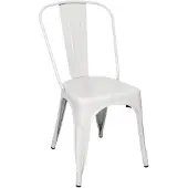Bolero Chaise d'appoint Bistro en acier, blanche (4 pièces)