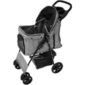 MonsterShop Poussette pour Animal de Compagnie – Gris tissé