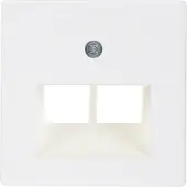 Hager Plaque de recouvrement centrale blanc polaire pour prise de connexion RNIS - Plaque de recouvrement centrale pour prise intermédiaire ...